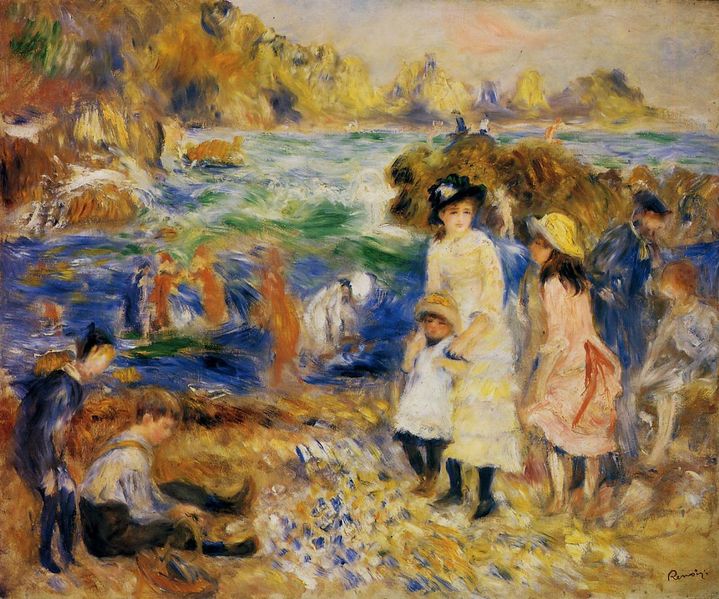 Enfants au bord de la mer a Guernsey